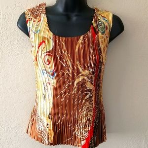 Psychedelic Pleated  Expandable Tank Top
